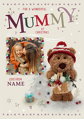 Barley Bear Mummy Christmas Photo Card