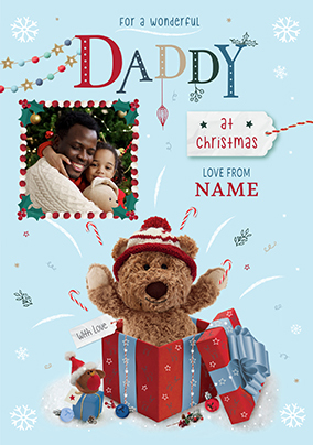 Barley Bear Daddy Christmas Photo Card