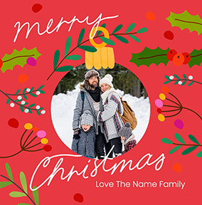 Merry Christmas from the family Square Photo Card