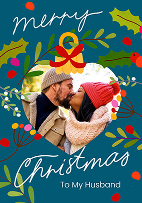 Husband Christmas Bauble Photo Card