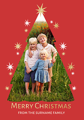 Merry Christmas from the Family Photo Upload Tree Card