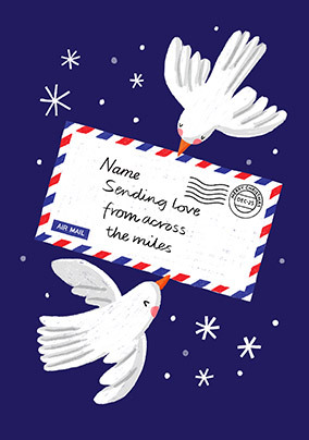 Sending Love Across the Miles Personalised Christmas Card