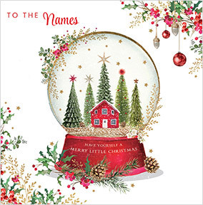 Christmas Snow Globe Personalised Square Card