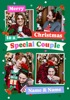 Merry Christmas to a Special Couple 4 Photo Christmas Card