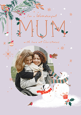 Wonderful Mum Photo Upload Christmas Card