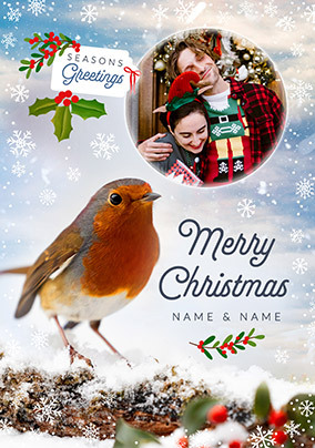 Christmas Robin Photo Upload Card