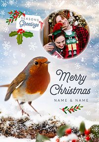 Tap to view Christmas Robin Photo Upload Card