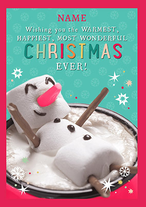 Marshmallow Snowman Christmas Card