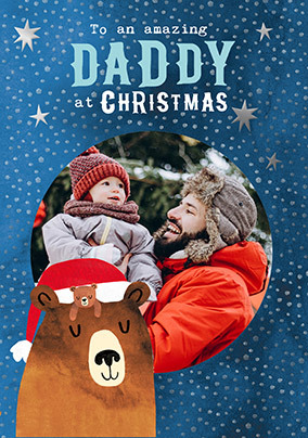 Daddy Bear Christmas Photo Card