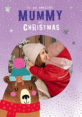 Mummy Bear Christmas Photo Card