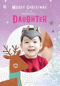 Tap to view Reindeer Daughter Christmas Photo Card