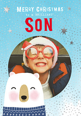 Polar Bear Son Christmas Photo Card