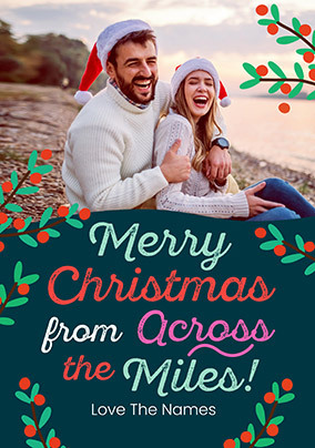 Merry Christmas from us Across the Miles Photo Card