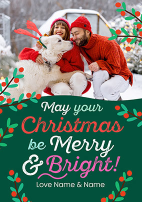 Merry and Bright Photo Christmas Card