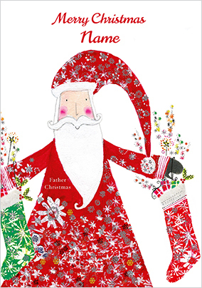 Illustrated Father Christmas Personalised Card