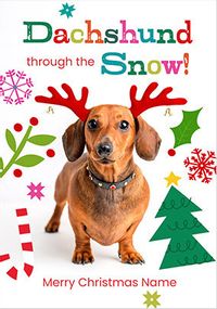 Tap to view Rachael Hale Dachshund Through The Snow Christmas Card