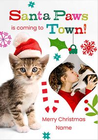 Tap to view Rachael Hale Kitten Santa Paws Christmas Photo Card