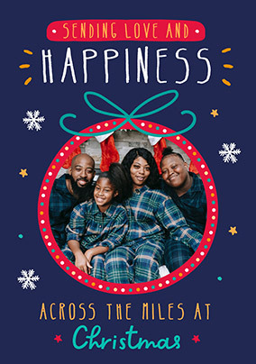 Love And Happiness Across The Miles Photo Christmas Card