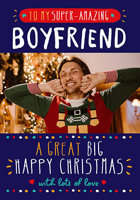 Super Amazing Boyfriend at Christmas Photo Card