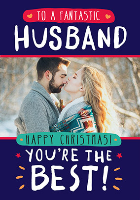 Happy Christmas Fantastic Husband Photo Card