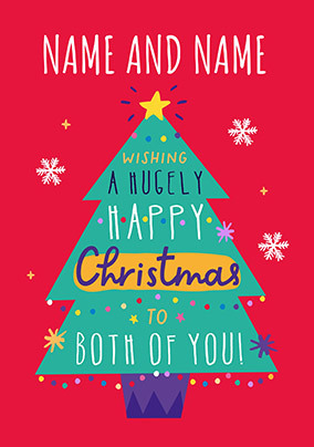 Hugely Happy Christmas to Both of You Personalised Card