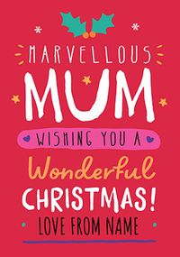 Tap to view Marvellous Mum Personalised Christmas Card