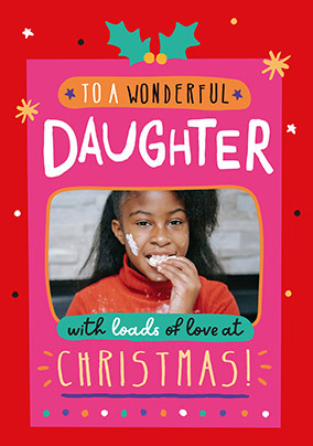 Wonderful Daughter With Love at Christmas Photo Card