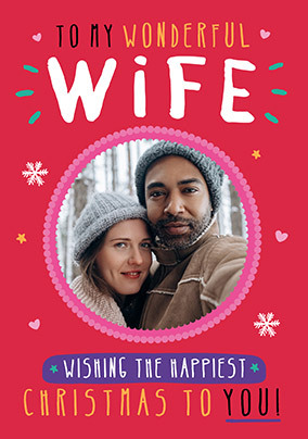 Happy Christmas Wonderful Wife Photo Card