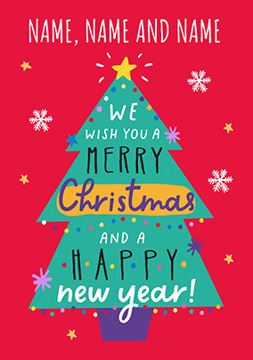 Merry Christmas and Happy New Year Personalised Card