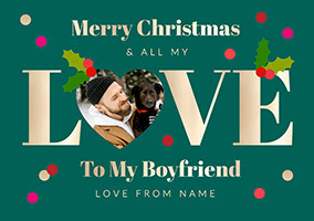 Boyfriend Landscape Christmas Photo Card