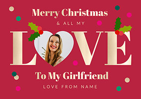 Girlfriend Landscape Christmas Photo Card