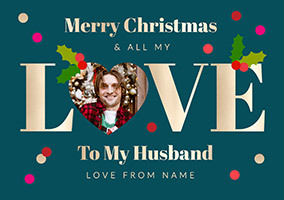 Husband Landscape Christmas Photo Card