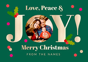 Love Peace Joy Christmas Photo Card