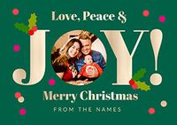 Tap to view Love Peace Jot Christmas Photo Card