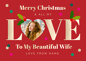 Wife Landscape Christmas Photo Card