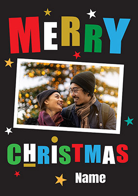 Simple Bold Merry Christmas Photo Card