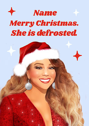 She is Defrosted Personalised Christmas Card