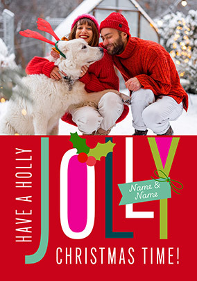 Holly Jolly Christmastime Photo Card