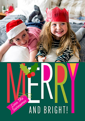 Merry and Bright Photo Christmas Card from the Family