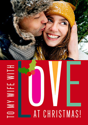 With Love at Christmas Photo Card for Wife