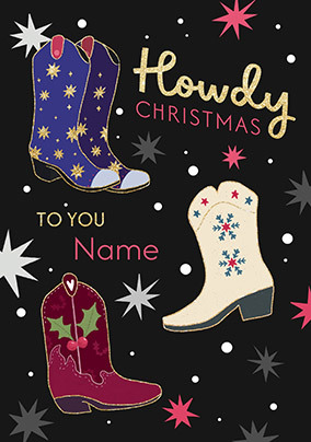 Howdy Christmas Personalised Card