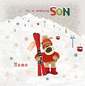 Boofle Son Square Christmas Card