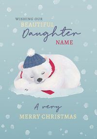 Tap to view Sleepy Polar Bear Christmas Card for Daughter