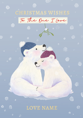 One I Love Polar Bear Christmas Card