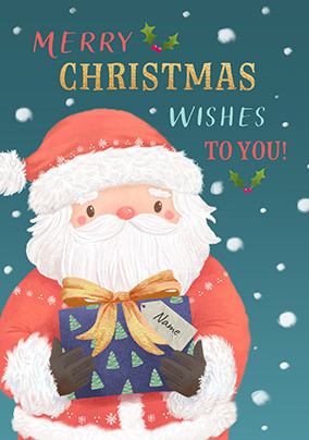 Santa Merry Christmas Wishes to you Personalised Card