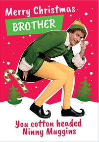 Tap to view Elf Cotton Headed Ninny Muggins Brother Christmas Card