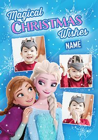 Tap to view Frozen Anna And Elsa 3 Photo Christmas Card