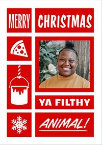 Tap to view Home Alone Themed Red and White Photo Christmas Card