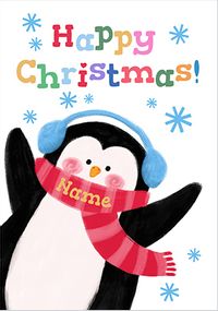 Tap to view Penguin Personalised Happy Christmas Card