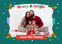 Tap to view Spotty Border From the Family Landscape Photo Christmas Card